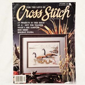 For the Love Cross Stitch Magazine Sep 1991 25 Projects Panda Noah Ark Teacher